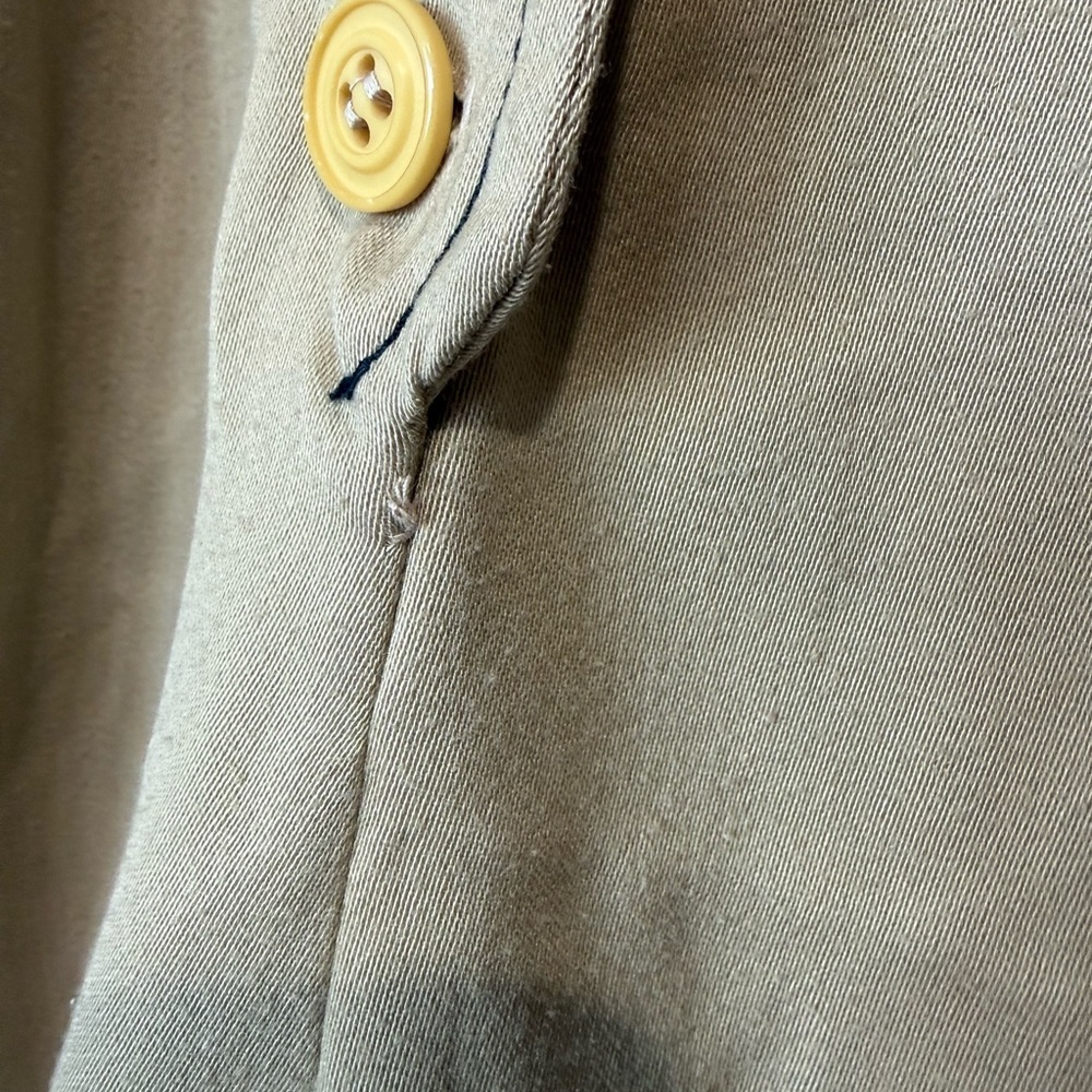 Vintage Khaki Safari Utility Jumpsuit Button Front Wide Leg Women’s XS/S - Picture 5 of 5